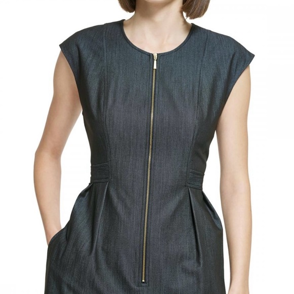 Calvin Klein Charcoal Jumpsuit with Gold Zipper - Picture 4 of 6